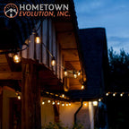 Hometown Evolution, Inc. E26 Commercial String Lights with 16 Gauge Wire (50 Foot 25 Socket, S14 Lantern Edison 11 Watt Bulbs)