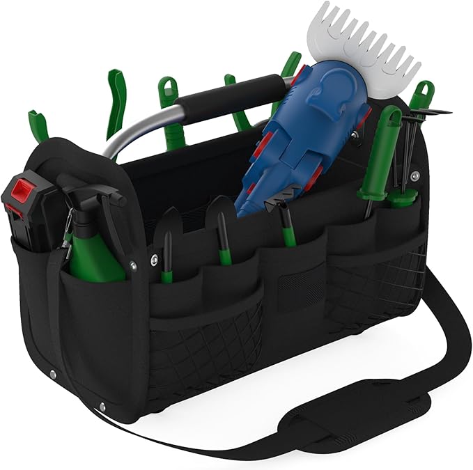 Tool Tote Bag 16 Inch, Carrying Tool Bag, Portable Empty Electrician, Gardening Tool Box Organizer, Convenient Storage and Access Tools, Steel Handle, Waterproof Structure