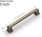 10 Pack 5 Inch(128mm) Hole Center Brushed Antique Bronze Modern Cabinet Pulls Kitchen Cabinet Handles Kitchen Cabinet Hardware Timeless Drawer Pulls for Dresser Cupboard Wardrobe, B-Bronze(5x10)