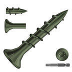 #8 x 1 Inch Deck Screws (215Pcs) 1lb. Exterior Wood Screws. Carbon Steel, Green, Flat Head, Rust Resistant epoxy Coated, with T25 Star Bit