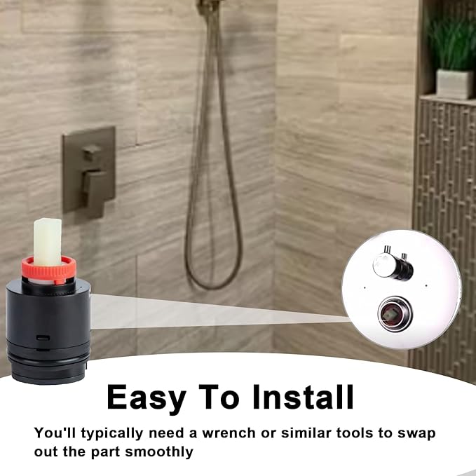 Shower Cartridge Replacement for Tub/Shower Faucet Mixer Valve and Ceramic Single Lever Valve Compatible with SRSUNRISE 3.07" H X 1.57" W Replace#: N40HKC