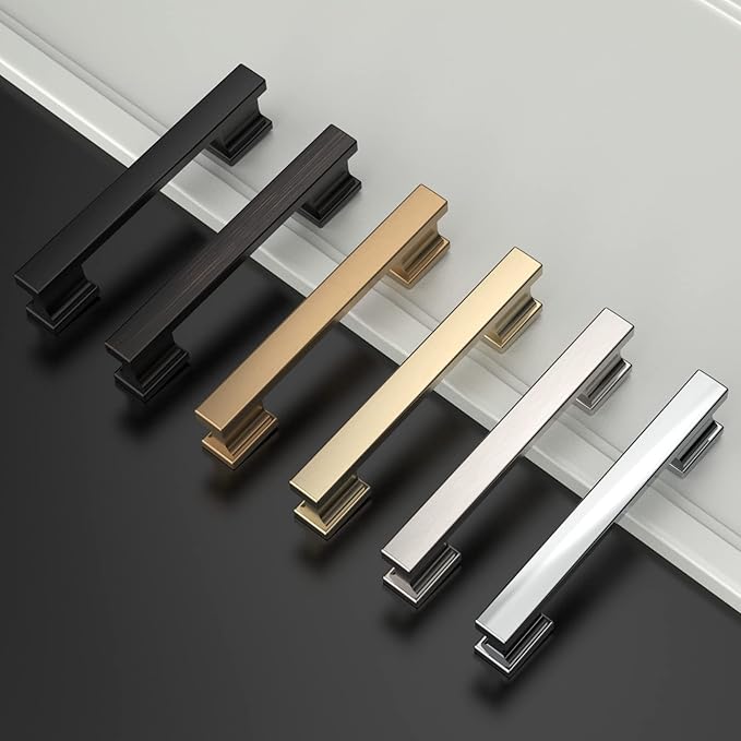 Asidrama 6 Pack 3.75 Inch(96mm) Matte Black Kitchen Cabinet Handles, Cabinet Pulls Kitchen Cabinet Hardware for Cupboard Drawer Pulls