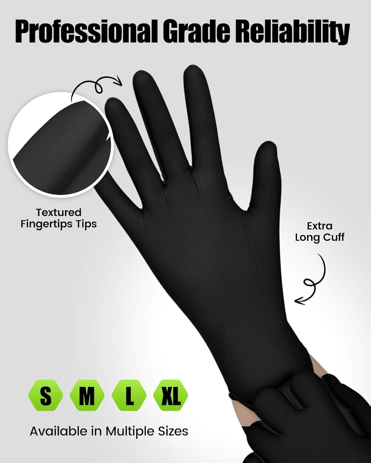 TREEGO 6 Mil Nitrile Gloves – Medical Grade Heavy Duty Disposable Gloves, Latex & Powder Free, Chemical Resistant