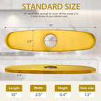 Faucet Deck Plate, Kitchen Sink Hole Cover, 10 Inch Inch Escutcheon Stainless Steel for 1 or 3 Hole Sink Faucets, Brushed Gold, Round