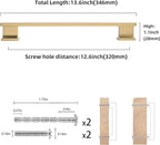 COTYKILEY 6 Pack 12.6 Inch(320mm) Champagne Bronze Cabinet Handles Gold Kitchen Cabinet Pulls Cabinet Door Handles Kitchen Cabinet Hardware