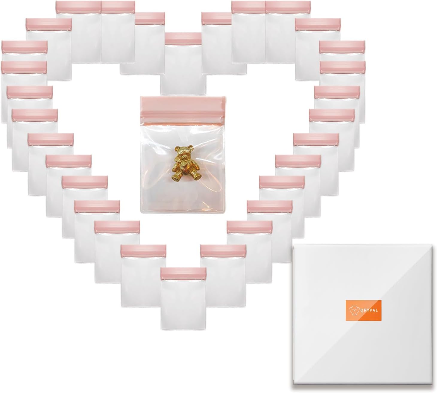 30 PCS Clear Plastic EVA Anti Tarnish Jewelry Storage Bags, Zip Ziplock Jewelry Pouches for Selling & Gift, Little Mini Travel Organizer for Ring Earing Chain Bracelet (M)