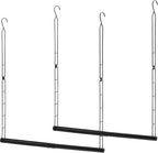STORAGE MANIAC Hanging Closet Rod, Adjustable Width and Height Closet Hanging Organizer, Space-Saving Clothes Hanging Bar, Closet Extender Hanging Rod Double Closet Hanging Rod, 2 Pack Black