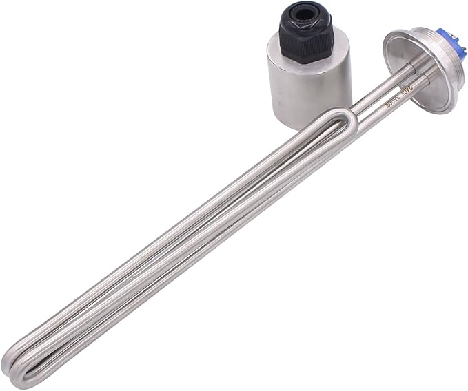 DERNORD 2 Inch (OD64) Tri-clamp 240V 3500W Foldback Heating Element Electric Water Heater with Low Watt Density