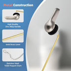 iFealClear Universal Metal Toilet Handle Replacement Kit, Front Mount Toilet Tank Flush Lever with Stainless Steel Chain, Fits Most Toilets, Brushed Nickel