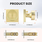 Haidms Gold Door Knob Interior, Zinc-Alloy Heavy Duty Round Brushed Gold Privacy Door Knob for Bedroom Modern Bathroom Interior Door Lock Bulk(1 Pack)
