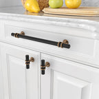 Asidrama 10 Pack 7 Inch(177mm) Champagne Bronze and Matte Black Kitchen Cabinet Handles, Cabinet Pulls Kitchen Cabinet Hardware Cupboard Handles Drawer Pulls