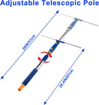 ITTAHO Shower Squeegee for Glass Doors, All-Purpose Extendable Window Squeegee with 2 Blades and Stainless Steel Pole, Window Cleaner Tool for Shower Doors, Windows, Bathroom and Car Windshields