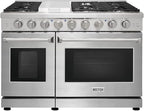 48 Inch Pro-Style Propane Gas Range with 6 Burners & 1 Griddle Cooktop, Double 4.6 cu. ft. and 2.2 cu. ft. Oven, in Stainless Steel - KOS-48RG03MLP (Stainless Steel)