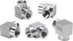 90 Degree Street Elbow - 3/8" NPT Female to 3/8" NPT Female Stainless Steel 304 Heavy Duty Forged Square Barstock Street Elbow Adapter Pipe Fitting (pack of 5)