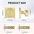 Haidms Gold Passage Door Knobs Interior, Zinc Alloy Brushed Gold Closet Door Knobs, Heavy Duty Round Brushed Brass Doorknobs for Hall Closet,Hallway(6 Pack)