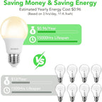 BUBO 36 Pack A19 LED Light Bulbs, 60 Watt Equivalent LED Bulbs, Warm White 3000K, 800 Lumens, E26 Standard Base, Non-Dimmable, 8W Warm White LED Bulbs for Bedroom Living Room Home Office