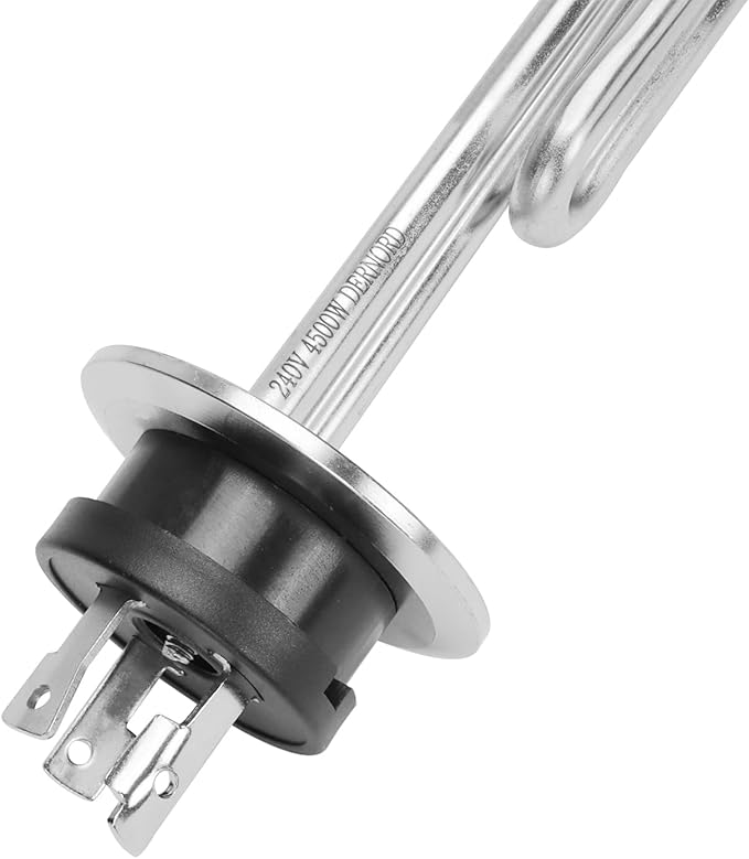 DERNORD 240V 4500W Tri-clamp Foldback Heating Element Stainless Steel Immersion Water Heater with 3-Wire Electrical Locking Plug (2 Inch Tri clamp)