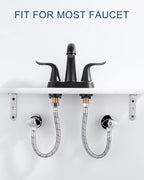 ALEASHA 12 Inch Faucet Supply Lines Stainless Steel Braided Supply Hose for Sink Faucet G1/2" FIP x 3/8" Compression Faucet Connector, cUPC Bathroom Water Hose Replacement Parts 2 PCS