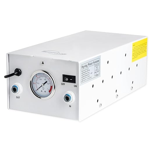 iSpring PMP1000 Water Booster Pump for High Capacity RO Membrane and Commercial Reverse Osmosis System Up to 120 psi, 3/8” Quick Connect Fitting