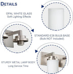 TODOLUZ 3-Lights Vanity Bath Light with Opal White Glass Shades, Modern Bathroom Lighting Over Mirror Brushed Nickel for Kitchen Hallway Bedroom Foyer