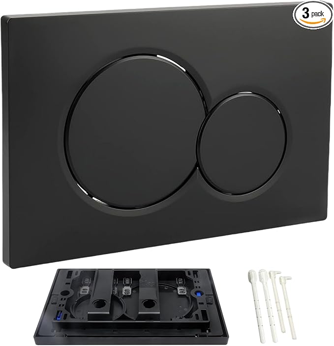 Dual Flush Actuator Plate, Compatible with Geberit 115.770.46.5. Replacement Parts for Concealed Cistern Toilet Repair (Black)