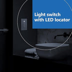 LIDER Minimalist Design Matte Finish Lighted Double Switch with Screwless Wall Plate, Combination Frameless Decorator Switch with Locator Light Ground Terminal, Single Pole, 15A 120V, UL Listed, White