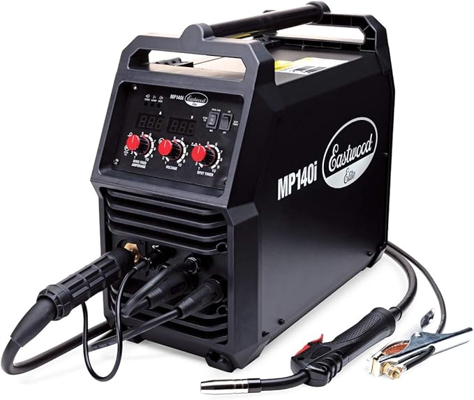 Eastwood Elite MP140i Multi Process Welder | All in One Powerful 110V Inverter Portable Welding Machine | MIG TIG Stick Compatible with Built-in Spot Weld Timer | Perfect DIY Home Garage Spot Welder