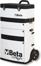 Beta C41H Two-Module Rolling Tool Chest, Detachable Tool Box, Telescopic Handles, White