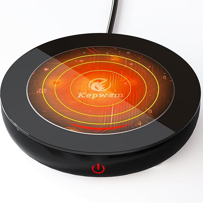 Coffee Mug Warmer with Gravity Sensor, Mug Warmer for Desk with LED Light, 3 Temp Settings & 6H Auto Shut Off Coffee Warmer, Electric Candle Warmer Plate for Beverage, Coffee, Tea, Milk