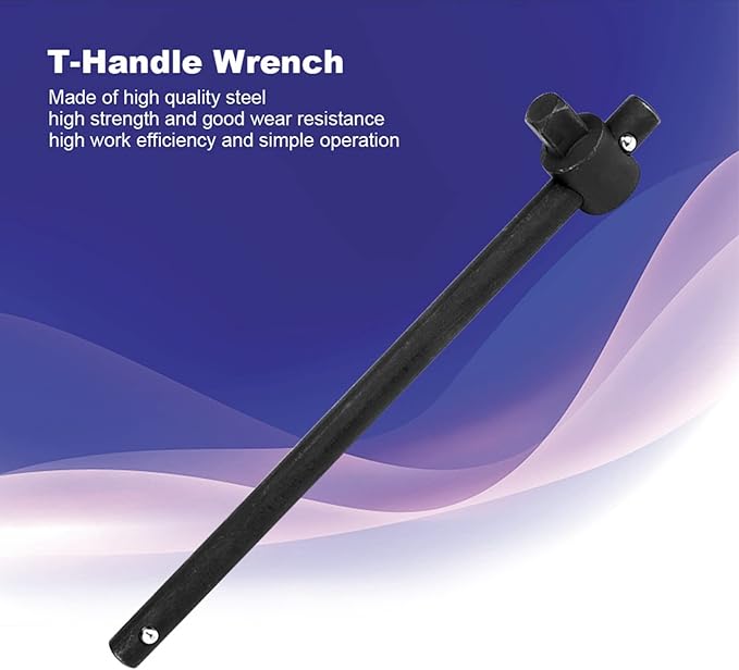 1" T-Handle Sliding Wrench Breaker Bar, 19.7 Inch Heavy Duty Steel Drive Socket Hand Tool, Gifts for Men & Dad