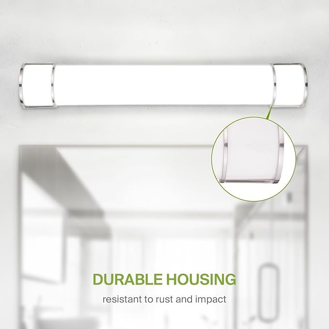 ASD LED 36" Vanity Flush Mount Light Fixture, Linear Bathroom Lighting Bar | 3CCT, Dimmable, Energy Star, ETL Listed | 30W 2650LM 3000-5000K 120V | Long Bath Wall Sconce Over Mirror | Nickel, 4 Pack