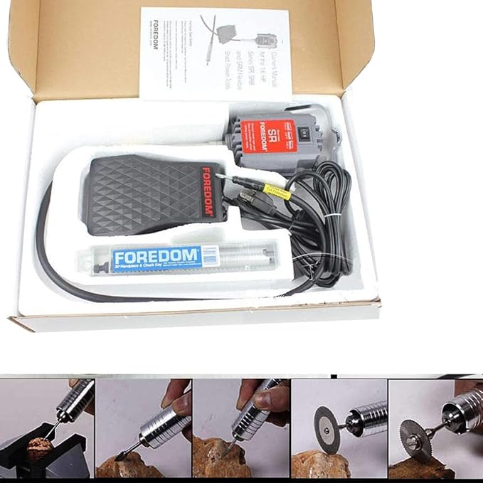 Foredom Flexible Shaft Grinder, Micromotor Power Tool Kit with Foot Pedal, Handpiece