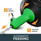 drain snake [50 FT] - Auto Feed - Ideal plumbing snake for sink and drain unblocking - Solid drain auger for real DYIs!