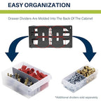 Akro-Mils 26-Drawer Plastic Drawer Storage Cabinet for Garage Organization, Bead Organizer, Building Bricks Storage, Teacher Toolbox, Makeup Organizer, 20-Inch W x 6-Inch D x 10-Inch H, 10126 Yellow