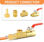 GASHER 1PCS Brass Tee Pipe Fittings, 3/4" NPT Female x 3/4" NPT Female x 3/4" NPT Male Pipe Fittings, Male Run Tee