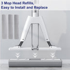 Mop and Bucket with Wringer Set for Home Floor Cleaning, Self Squeezing mini Hand mop with 3 Absorbent Sponge Mop Refills and Adjustable Height