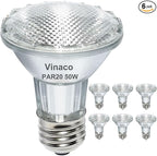 Vinaco Par20 Bulbs, 6 Pack 120V 50W Par20 Flood Light Bulbs, E26 Medium Base Long Lasting Life High Output Par20 50W Halogen Bulb -Warm Light