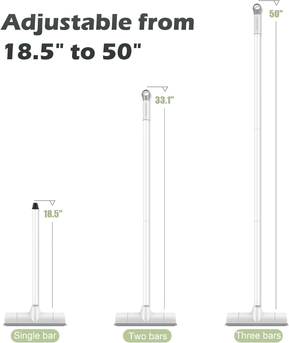 BOOMJOY Floor Scrub Brush with Long Handle, 2 in 1 Scrape and Brush, Stiff Bristles for Cleaning Bathroom, Patio, Garage, Kitchen, Deck, Tile