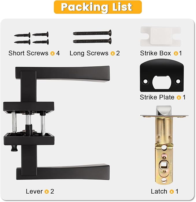 knobelite 10 Pack Dummy Door Handles,Matte Black Square Door Levers,Non-Turing Single Side Knob Pull for Closet French Doors