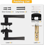 knobelite 2 Pack Passage Door Handle,Keyless Matte Black Interior Door Knob,Heavy Duty Door Lever Hardware for Hallway,Office,Reversible for Left & Right