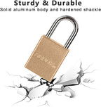 SEPOX® 12 Pcs Ultra-Durable Anti-Rust Outdoor Padlocks - Gold Aluminum, 38mm (1-1/2") with Long Shackle & 24 Same Keys, Ideal for Gate, Storage, Locker, Fence & Lock-Out, High Security