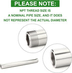 TAISHER 1PCS 304 Stainless Steel Pipe Fittings, 1" NPT Male Threaded, 10" Length Weld Nipple Cast Pipe