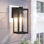 Aipsun Dusk to Dawn Sensor Outdoor Wall Lantern, Black Exterior Wall Sconce Lighting,Outdoor Wall Sconce Wall Mount with Clear Glass Shade for Entryway,Porch,Doorway(Bulb Not Included)