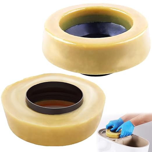 Toilet Wax Ring 2 Pack, Wax Ring for Toilet Base with Polyethylene Flange for 3 Inch or 4 Inch Floor-Mounted Toilet Drain Pipe
