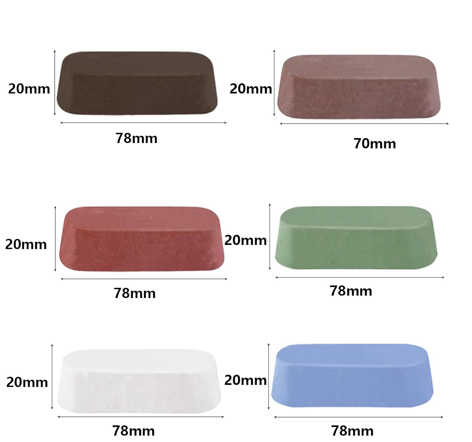 6 Pcs Metal Buffing Polishing Compound for Buffing Wheel, Buffing Wheel Compound, Grit Corresponds to The Color from Coarse to Fine for Stainless Steel, Jewelry, Aluminum Polishing Compound -16 Oz