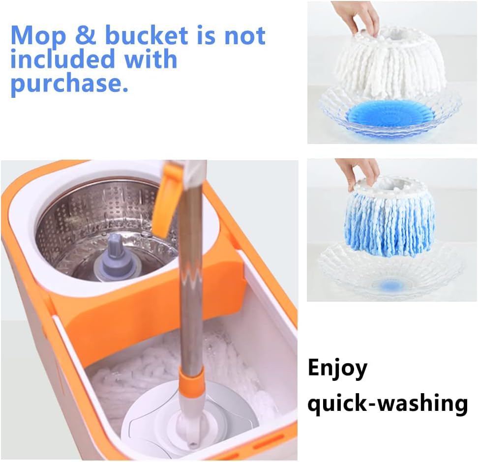 Spin Mop Head Refill Mop Replacement for Spin Magic Mop Pads Round Spin Mop Microfiber Easy Wring Spin Mop Head Cloth 6-Pack