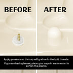 Stinky John's Tall Toilet Bolt Caps - Universal Fit with a Round Top - Almond Colored Caps - 2 count (1 package)