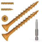 Wood Screws #8 x 2’’, T25 Star Torx Drive Flat Head Deck Screws, Tan, 127Pcs (1lb)