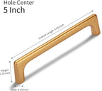 10 Pack 5 Inch(128mm) Hole Center Modern Brushed Champagne Bronze Cabinet Pull Handle Timeless Vanity Drawer Pull Handle Classic Cabinet Hardware for Kitchen Bathroom, Champagne(5x10)
