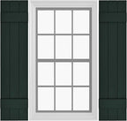 Board & Batten Vinyl Shutters (1 Pair) | 11"x43" (3-Board) - Heathered Spruce | Exterior Window Shutters | Includes Mounting Hardware | Simple Installation | Made in USA